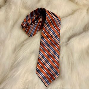 Stafford Executive | NWT Coral Blue Stripe Vintage Silk Tie